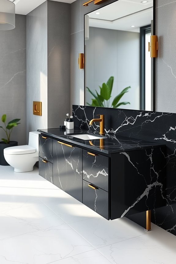 luxurious black marble vanities