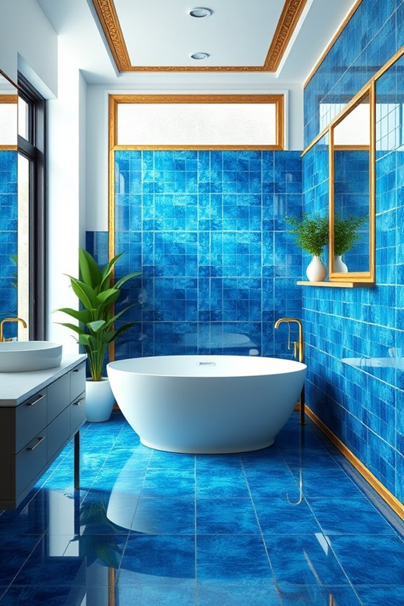 luxurious blue and gold borders