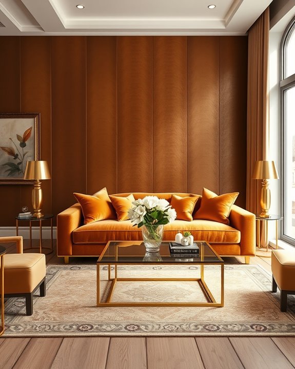 luxurious brown and gold