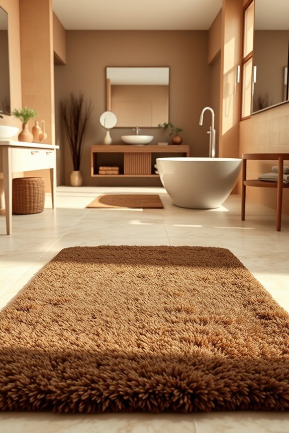 luxurious brown bath mats