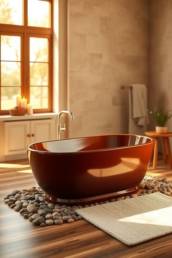 luxurious brown bathtub experience