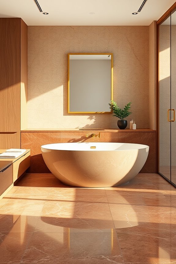 luxurious brown marble accents