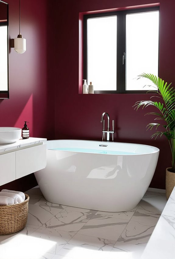 luxurious burgundy velvet jewel accents
