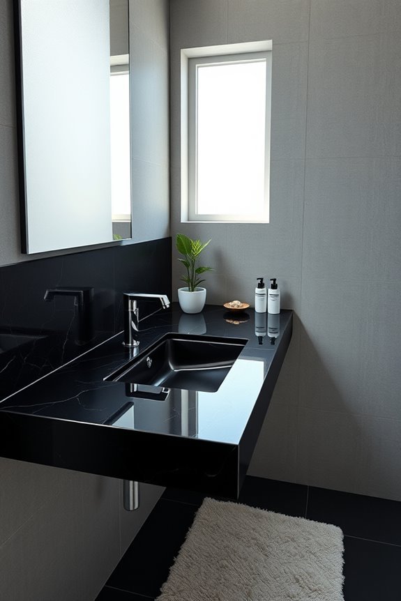 luxurious compact black granite