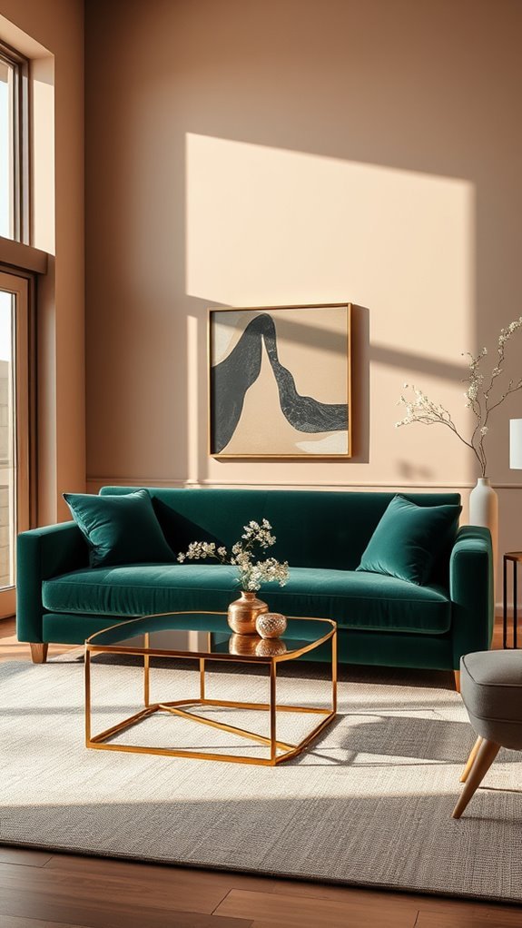 luxurious dark velvet couches