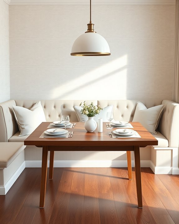 luxurious dining banquette accents