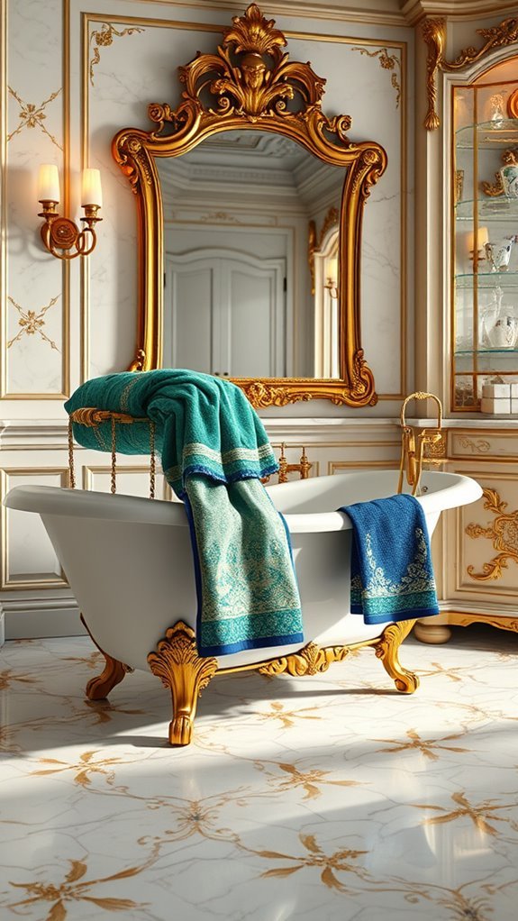 luxurious embroidered bath linens