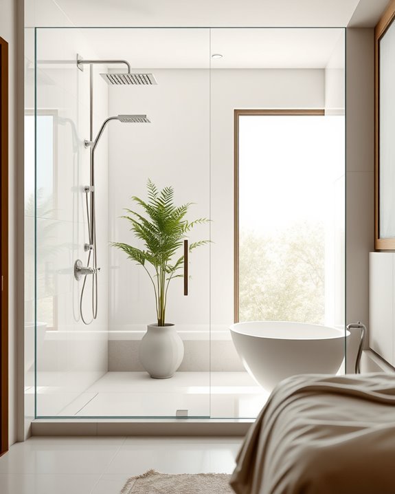 luxurious enclosed shower oasis