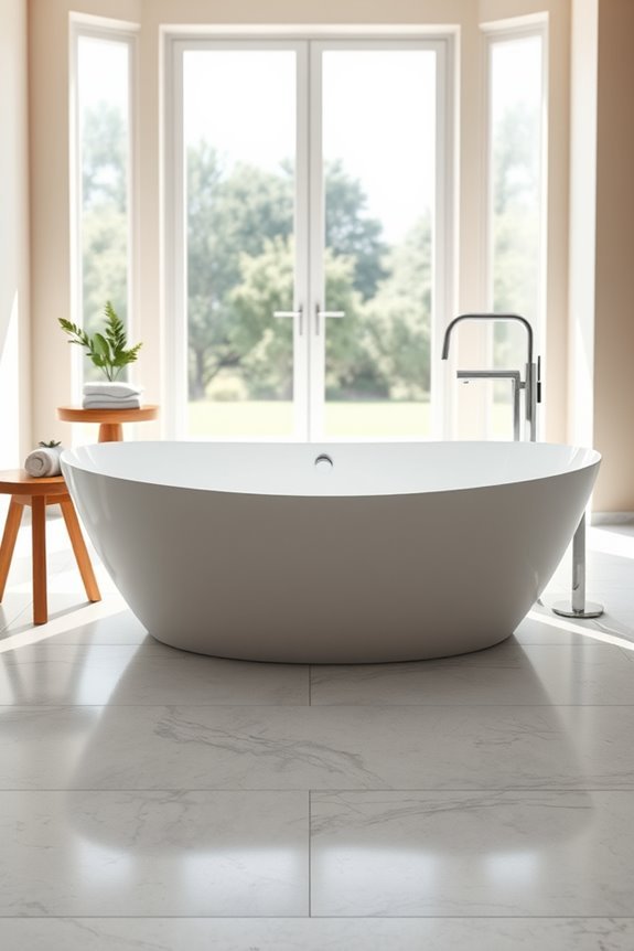 luxurious freestanding soaking tub