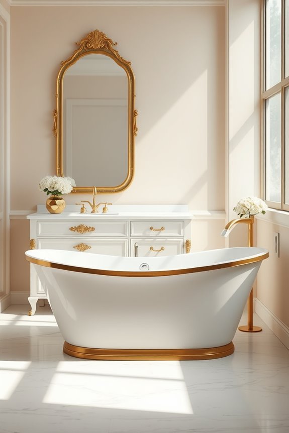 luxurious gold accented bathtubs