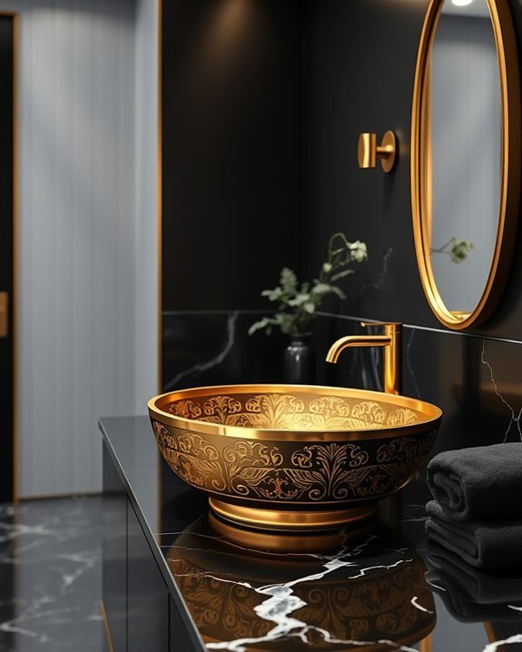 luxurious gold basin sinks