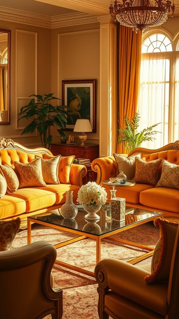 luxurious gold furniture upholstery