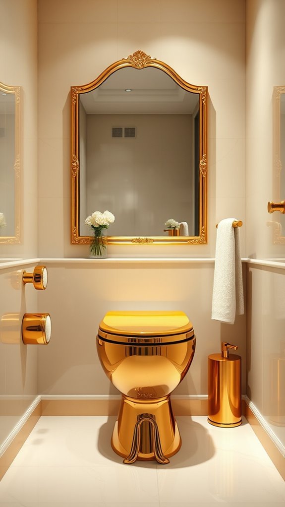 luxurious gold restroom fixtures
