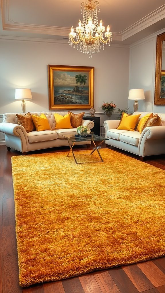 luxurious gold throw rugs