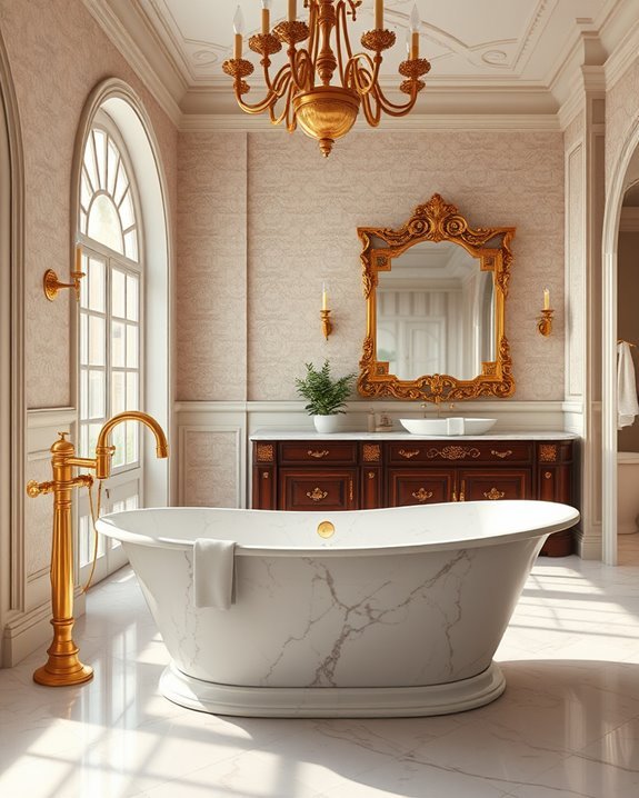 luxurious golden bathroom accents