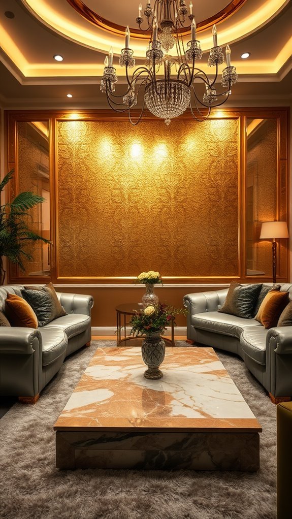 luxurious golden wall decor