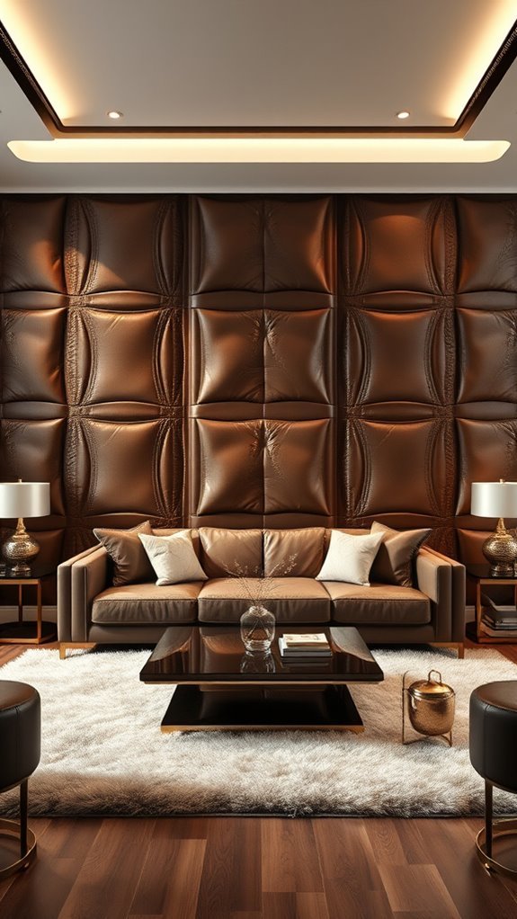luxurious leather wall panels