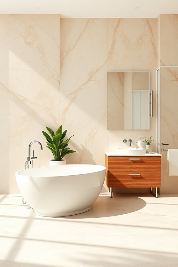 luxurious marble look beige tiles