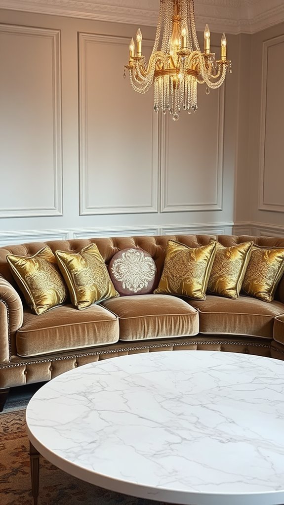 luxurious metallic accent pillows