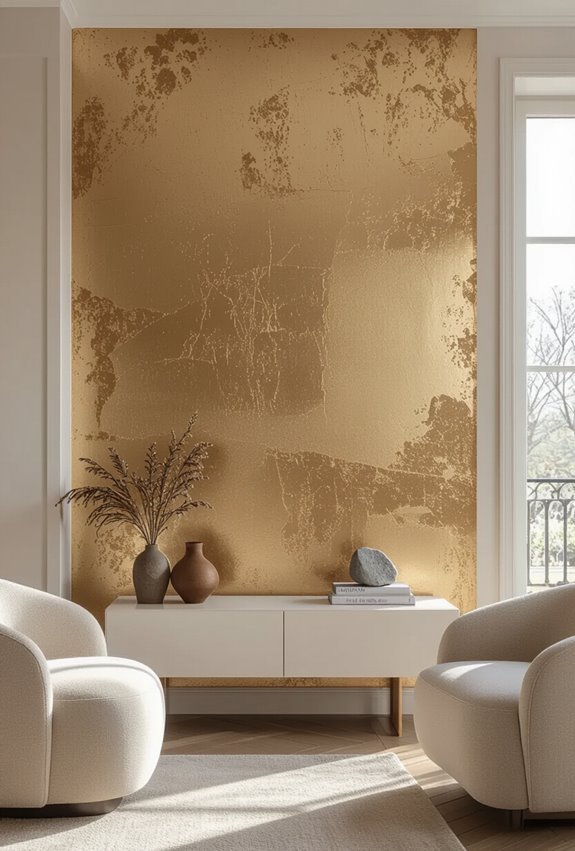 luxurious metallic leaf accents