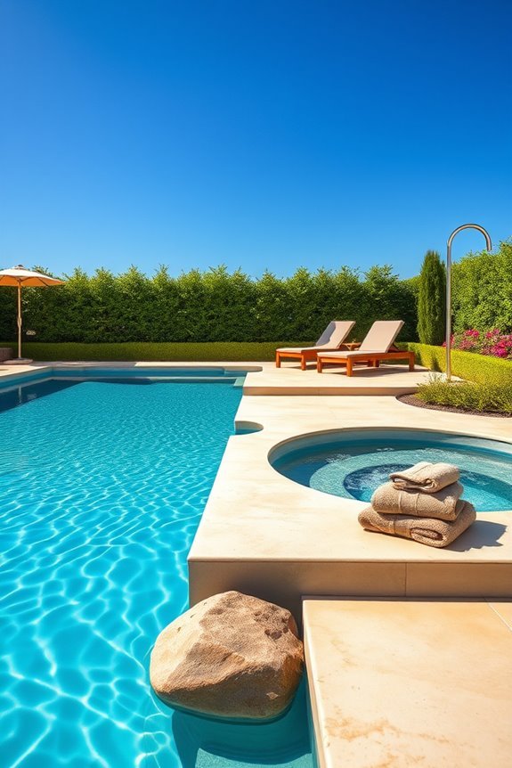 luxurious pool and spa
