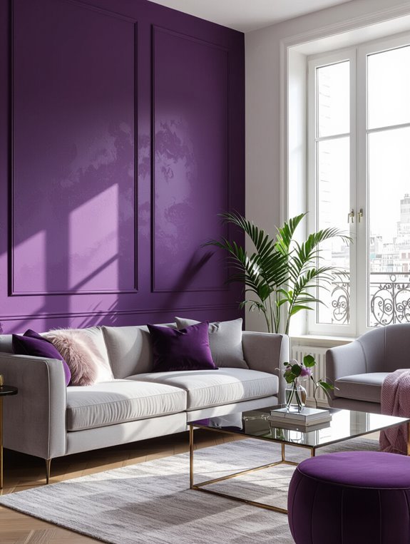 luxurious purple accent walls
