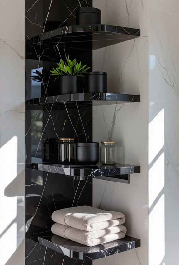 luxurious sleek black marble