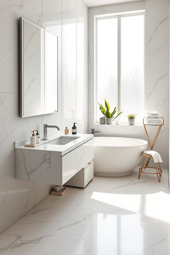luxurious small bathroom marble