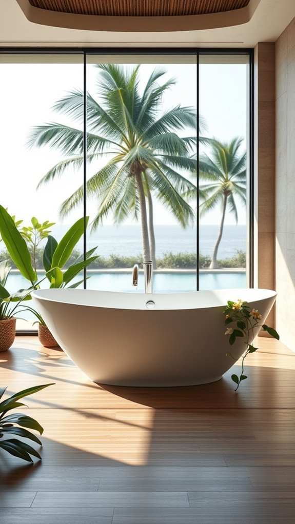 luxurious soaking bathtub oasis