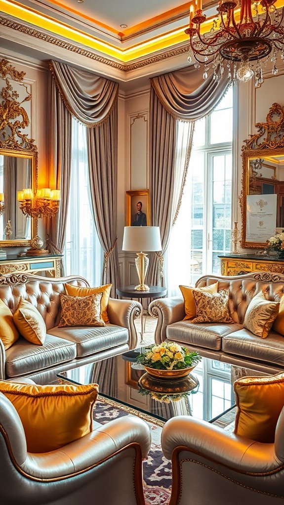 luxurious soft silver seating