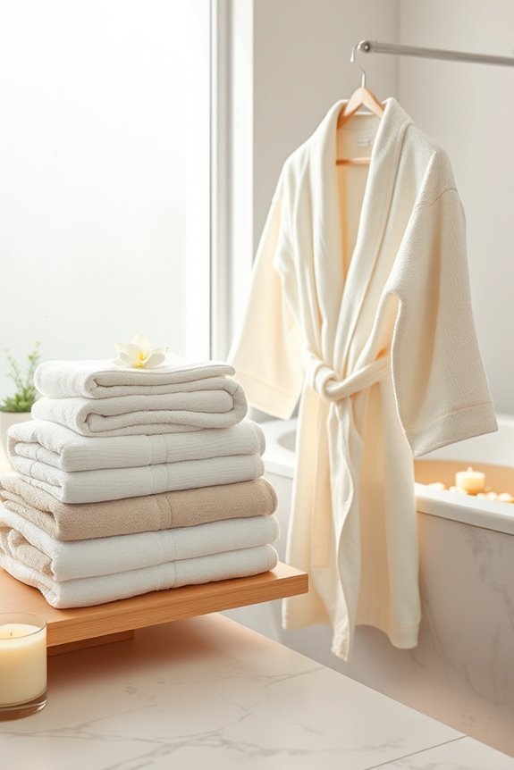 luxurious towels and robes