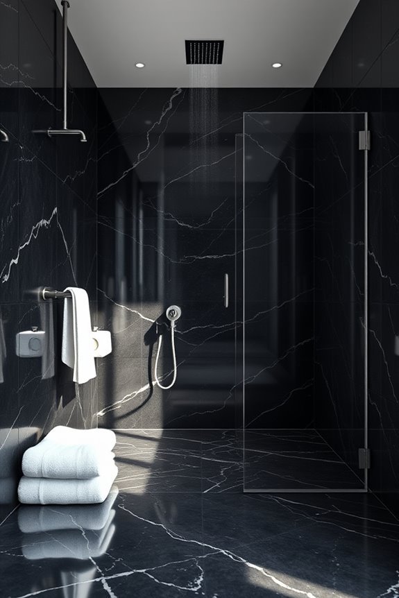 luxury black granite shower