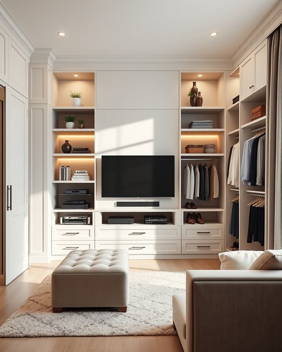 luxury closet entertainment system