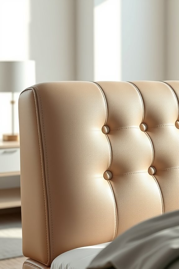 luxury tufted leather backrest