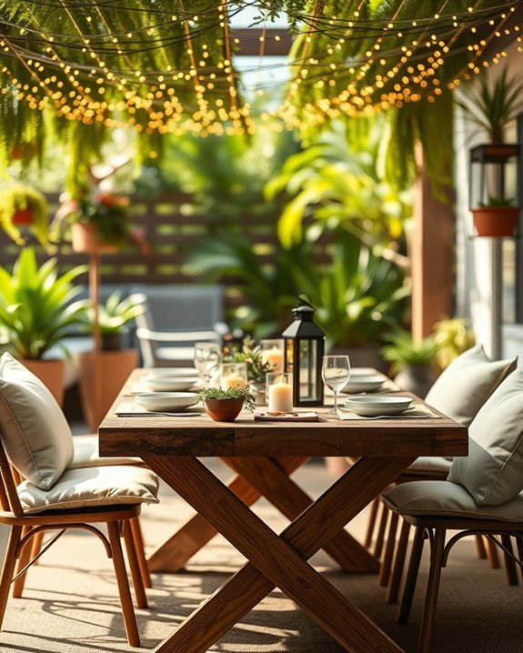 magical backyard cafe ambiance