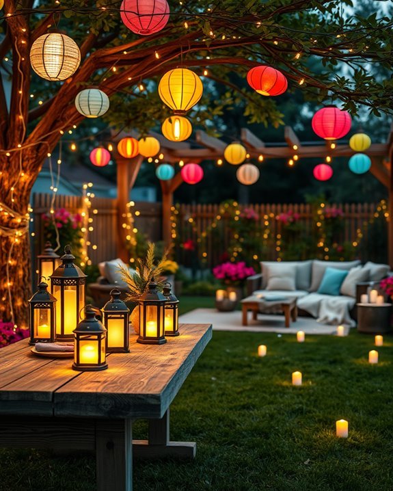 magical backyard lighting ambiance