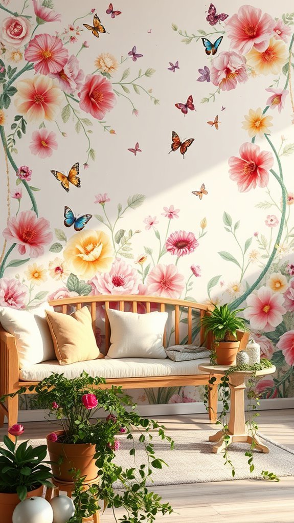 magical floral mural transformation