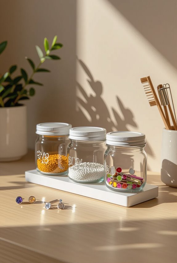 magnetic labeled jars for accessories