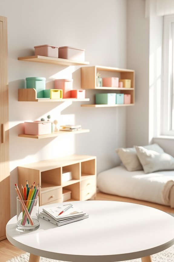 magnetic shelves for organization