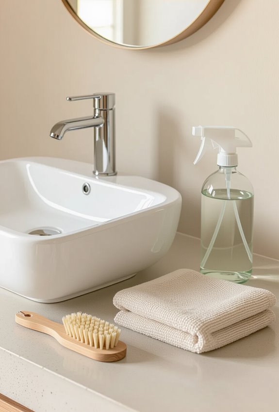 maintain minimal bathroom surfaces