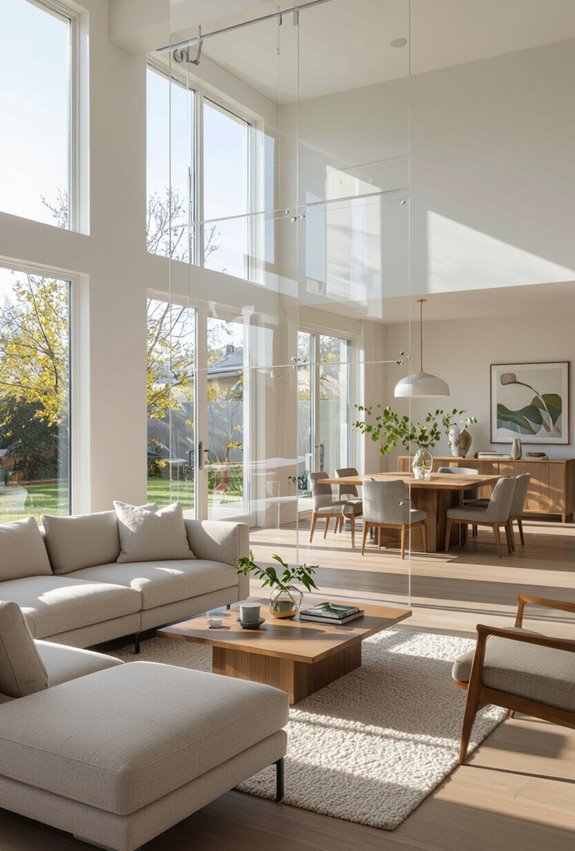 maintain openness with transparent dividers