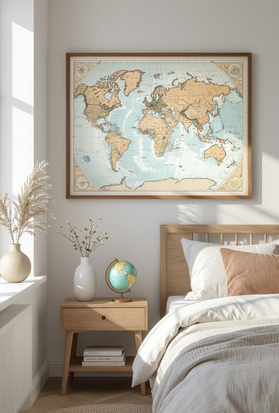 map filled travel memory wall