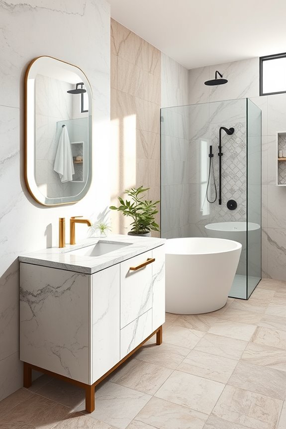 marble and stone combination