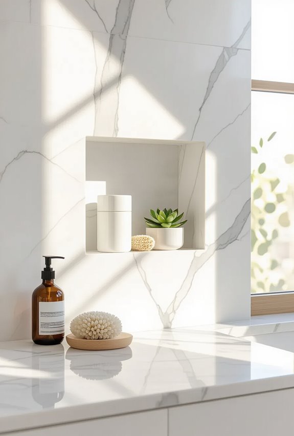 marble floating niche storage