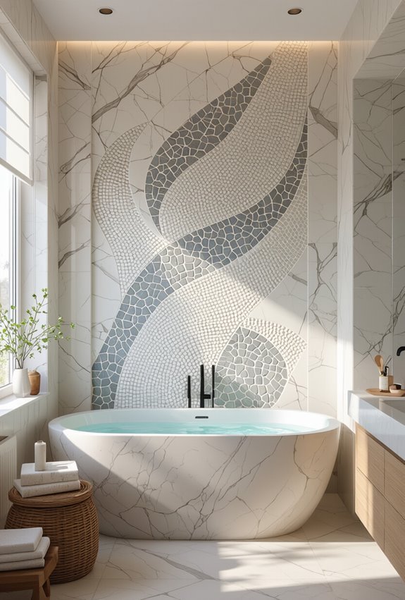 marble mosaic bathroom art