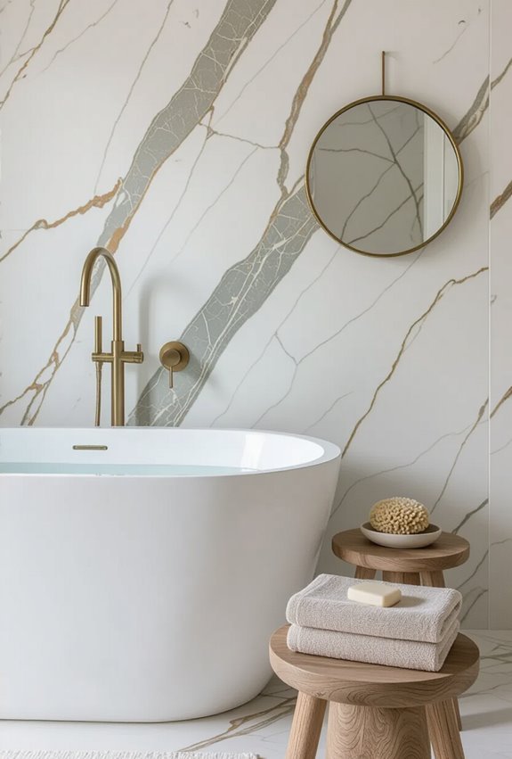marble veined luxurious bathroom accent