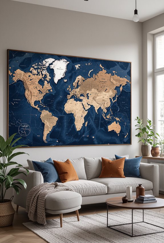 masculine navy charcoal worldmaps