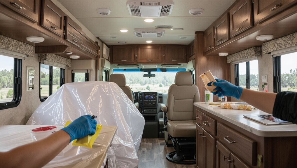 mask and protect interiors