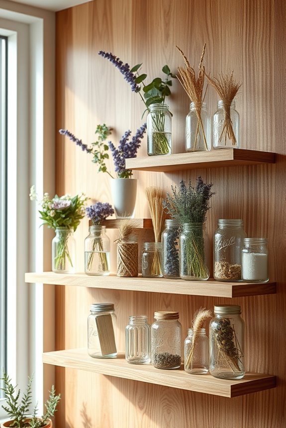 mason jar accent displays