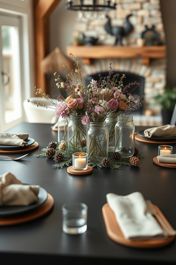 mason jars for rustic decor
